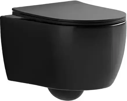 Унитаз подвесной Ceruttispa Oglio Aria CT9239 безободковый, с сиденьем микролифт, черный матовый