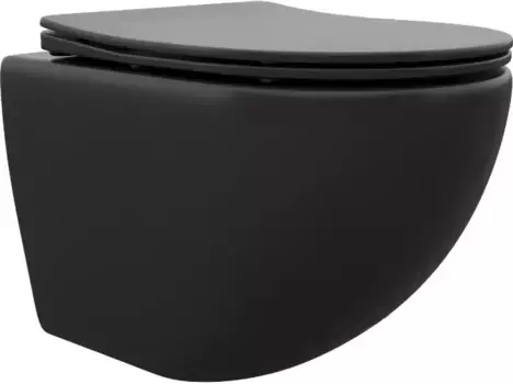Унитаз подвесной Ceruttispa Sella Aria CT9160 безободковый, с сиденьем микролифт, черный матовый
