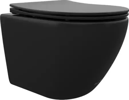 Унитаз подвесной Ceruttispa Ticino Aria CT8918 безободковый, с сиденьем микролифт, черный матовый
