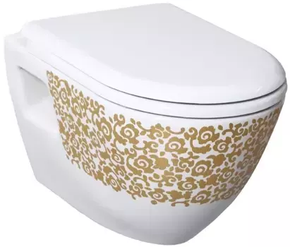 Унитаз подвесной Creavit Terra TP325-11CB00E-CA00 белый/золото