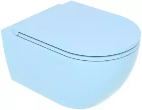 Унитаз подвесной GSG Like LKWCSO023 безободковый, голубой матовый
