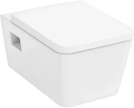 Унитаз подвесной Hansgrohe EluPura Original Q HGSET003 безободковый, с сиденьем микролифт, белый глянец