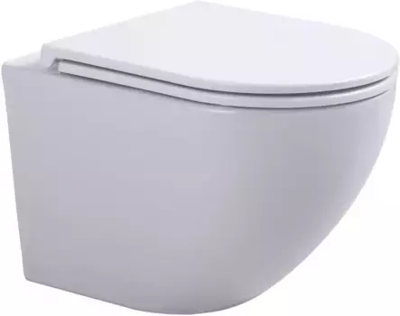Унитаз подвесной Sintesi Evi SIN-TS-EVI-151 безободковый, с сиденьем микролифт, белый глянец
