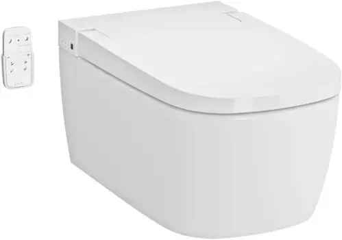 Унитаз подвесной VitrA V-Care Basic 5674B003-6193 безободковый, с функцией биде, с сиденьем микролифт, белый