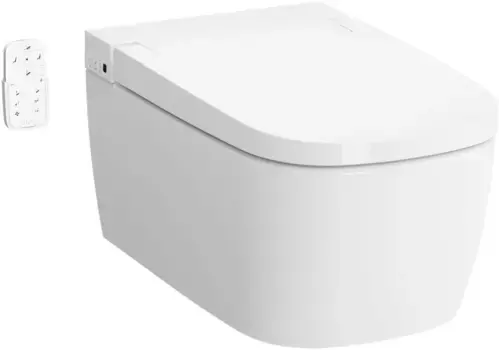 Унитаз подвесной VitrA V-Care Comfort 5674B003-6194 безободковый, с функцией биде, с сиденьем микролифт, белый