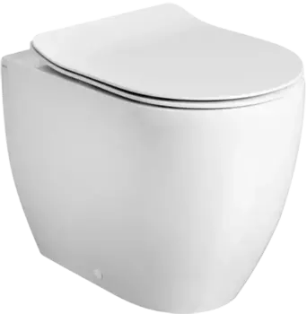 Унитаз приставной AXA Glomp WCFS201401 безободковый, с сиденьем микролифт, белый глянец