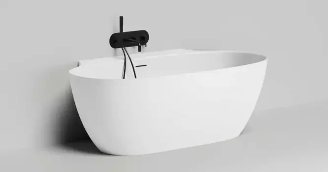 Ванна из литьевого мрамора 170x90 см Salini S-Sense Alda Wall 101915G
