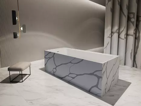 Ванна из литьевого мрамора 180x80 см Abber Blitz AS9502GB