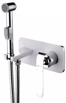 Гигиенический душ Lemark Melange LM4919CW со смесителем, хром/белый