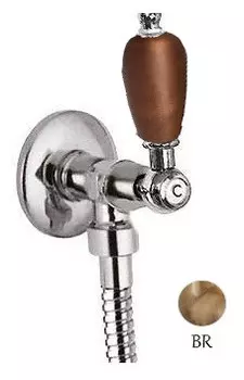 Подключение для душевого шланга бронза, ручка орех Cezares First FIRST-VL-02-Nc