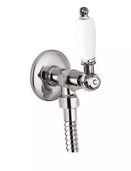 Запорный вентиль хром, ручка белая Cezares First FIRST-VL-01-Bi