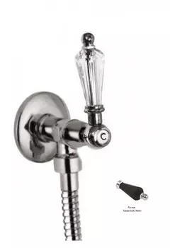 Запорный вентиль хром, ручка Swarovski Nero Cezares Diamond DIAMOND-VL-01-Sw-N