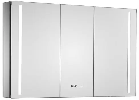 Зеркальный шкаф 100x70 см алюминий Esbano ES-2408