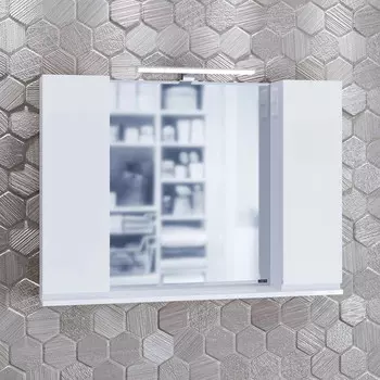 Зеркальный шкаф 100х72 см белый глянец Санта Марс 700285