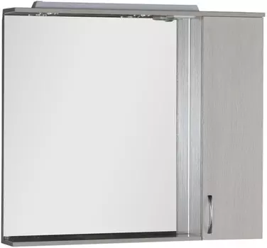 Зеркальный шкаф 100х87 см с подсветкой белый дуб Aquanet Донна 00169184