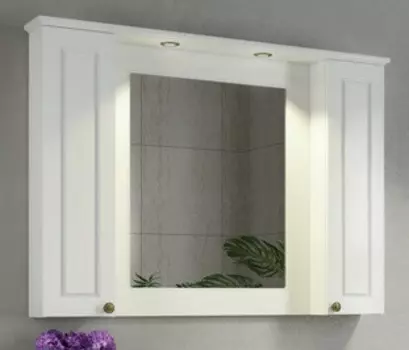 Зеркальный шкаф 113,8x86 см белый глянец Comforty Палермо 00004142365