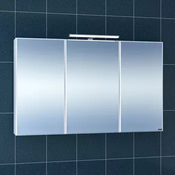 Зеркальный шкаф 121x73 см белый глянец Санта Стандарт 113020