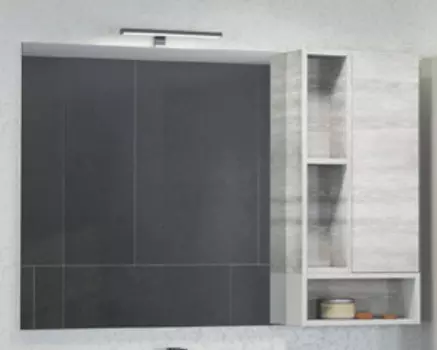 Зеркальный шкаф 118x80 см дуб белый Comforty Прага 00004136262