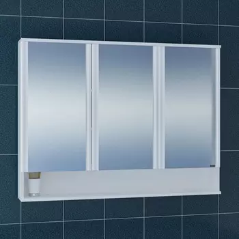 Зеркальный шкаф 120x90 см белый глянец Санта Вегас 700184