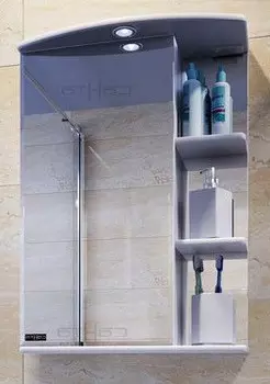 Зеркальный шкаф 40х70 см белый глянец Санта Ника 101082