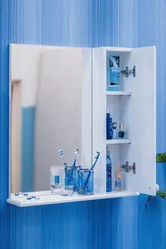 Зеркальный шкаф 47х70 см белый R Sanflor Карина H0000000803