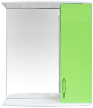 Зеркальный шкаф 50х70,1 см белый глянец/салатовый глянец Orange Роса Ro-50ZSL