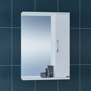 Зеркальный шкаф 50x73 см белый глянец Санта Прима 101100