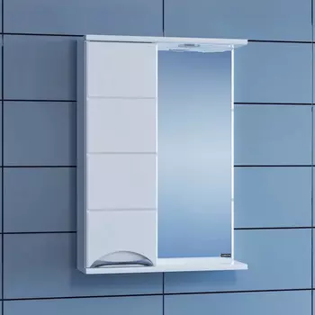 Зеркальный шкаф 50x72 см белый глянец Санта Родос 106013