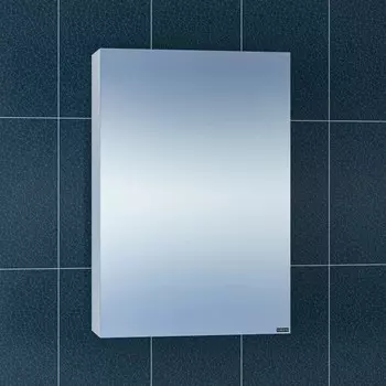 Зеркальный шкаф 50x73 см белый глянец Санта Стандарт 113002
