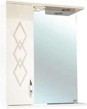 Зеркальный шкаф 50x72,2 см бежевый глянец/белый глянец L Bellezza Элеганс 4618606522077