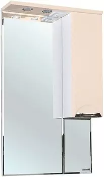 Зеркальный шкаф 55x100 см бежевый глянец/белый глянец R Bellezza Альфа 4618808001073
