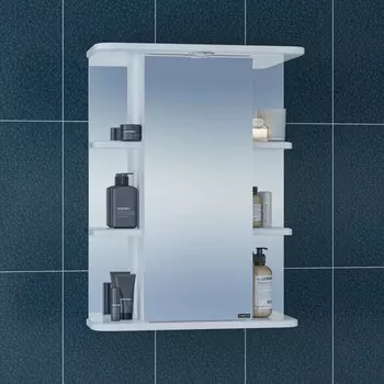 Зеркальный шкаф 55x70,5 см белый глянец Санта Герда 101021