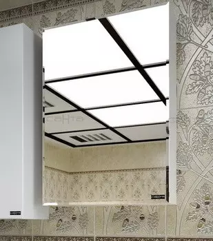 Зеркальный шкаф 55х73 см белый глянец Санта Стандарт 113003