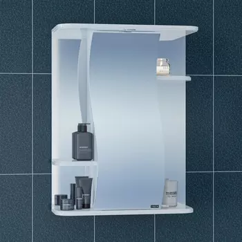 Зеркальный шкаф 55x72,5 см белый глянец Санта Лира 101053