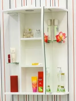 Зеркальный шкаф 55х73 см белый R Sanflor Лина H0000000141