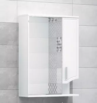 Зеркальный шкаф 55х74 см белый глянец Corozo Креста SD-00000292