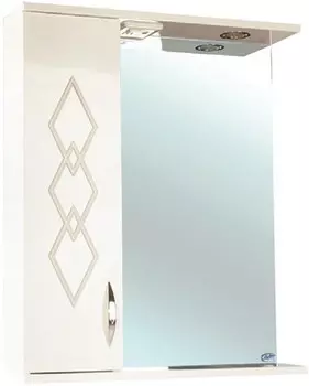 Зеркальный шкаф 55x72,2 см бежевый глянец/белый глянец L Bellezza Элеганс 4618608522075