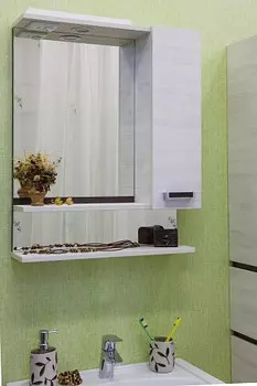 Зеркальный шкаф 59,6x73,6 см венге/северное дерево светлое R Sanflor Техас H0000001079