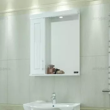 Зеркальный шкаф 59х74 см белый глянец Санта Сиэтл 122001