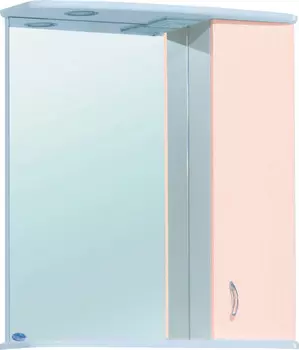 Зеркальный шкаф 60x72 см бежевый глянец/белый глянец R Bellezza Астра 4614909001073