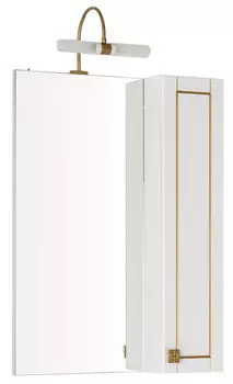 Зеркальный шкаф 60х85 см белый/патина золото Aquanet Честер 00186087