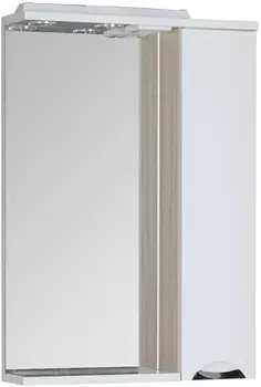 Зеркальный шкаф 60х87 см с подсветкой белый/светлый дуб Aquanet Гретта 00173985