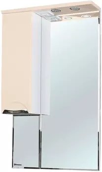 Зеркальный шкаф 65x100 см бежевый глянец/белый глянец L Bellezza Альфа 4618810002075