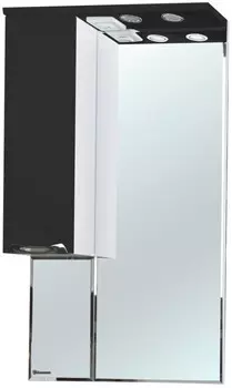 Зеркальный шкаф 65x100 см черный глянец/белый глянец L Bellezza Альфа 4618810002044