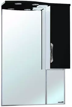 Зеркальный шкаф 65x100 см черный глянец/белый глянец R Bellezza Лагуна 4612110001042