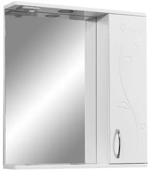 Зеркальный шкаф 65x70 см белый глянец/белый матовый Stella Polar Фантазия SP-00000225