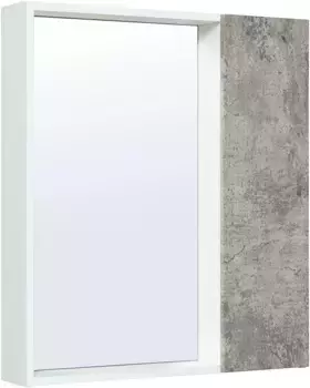 Зеркальный шкаф 65x75 см серый бетон/белый L/R Runo Манхэттен 00-00001016