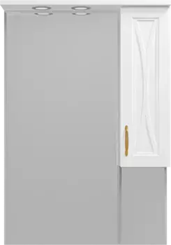 Зеркальный шкаф 68,6x100 см белый матовый R Misty Амбра П-Амб0270-0322ЯП