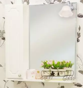 Зеркальный шкаф 70х72,8 см белый глянец L Sanflor Ксения H0000000117