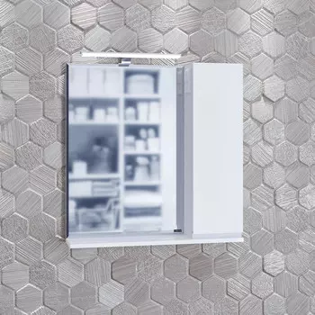 Зеркальный шкаф 70х72 см белый глянец Санта Марс 700283